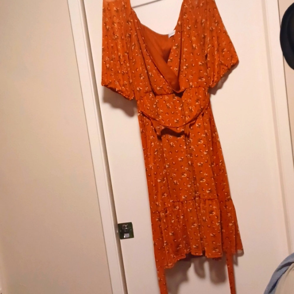 Floral dress with belt